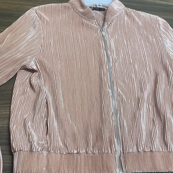 Zara Basics Bomber Jacket Small Blush Pink - Picture 4 of 8